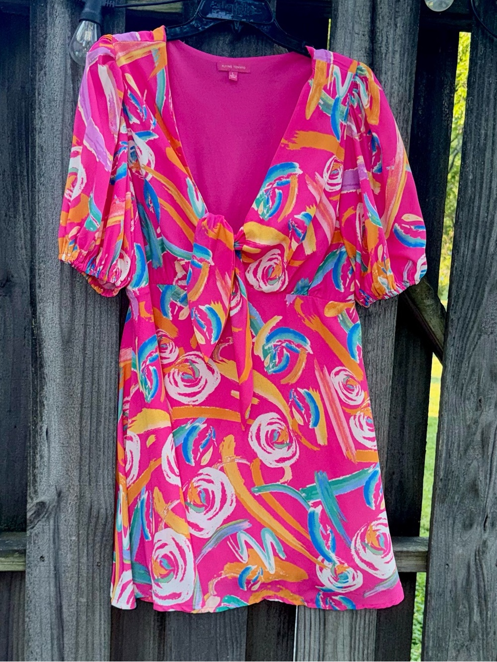 Flying Tomato Pink Multi-Color Mini Dress